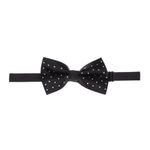 Fashion, accesorii si bijuterii - Barbati - Accesorii barbati - Cravate si papioane barbati - Papion barbatesc, Buticcochet, din material sintetic, 12x7 cm, Negru cu strasuri - PAP369 - Infinity.ro