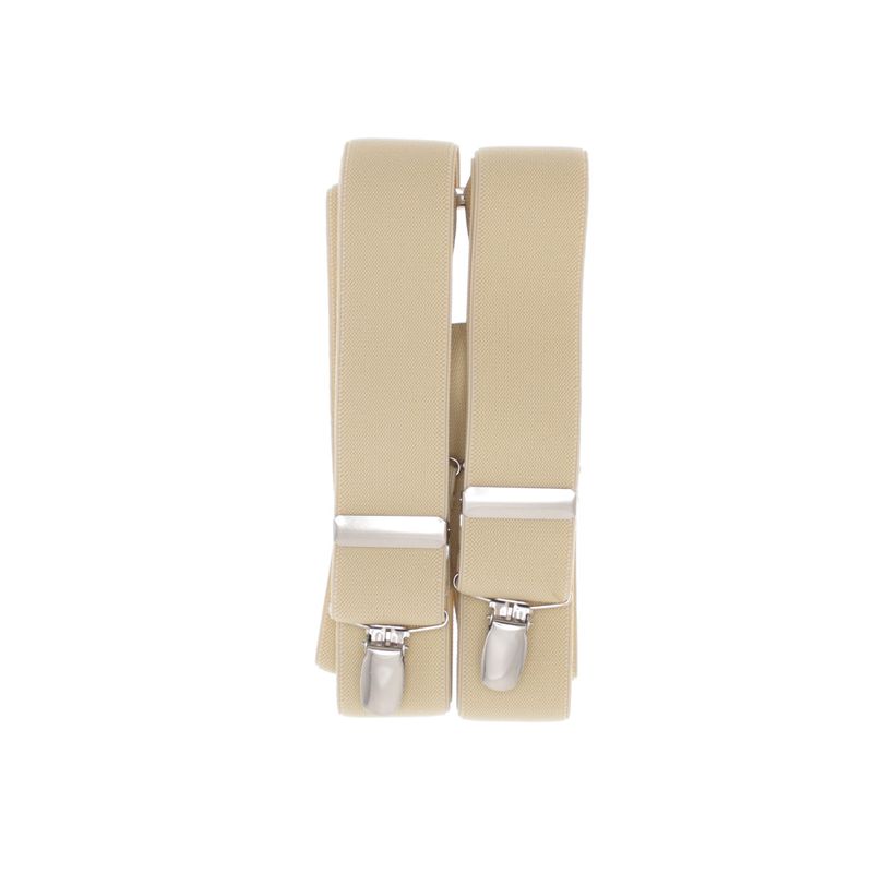 Fashion, accesorii si bijuterii - Barbati - Accesorii barbati - Alte accesorii barbati - Bretele adulti unisex, Buticcochet, din material sintetic elastic, cu 3 inchizatori metalice, 35 mm, Bej - BR512 - Infinity.ro