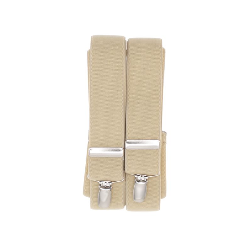 Fashion, accesorii si bijuterii - Barbati - Accesorii barbati - Alte accesorii barbati - Bretele adulti unisex, Buticcochet, din material sintetic elastic, cu 3 inchizatori metalice, 35 mm, Bej - BR512 - Infinity.ro