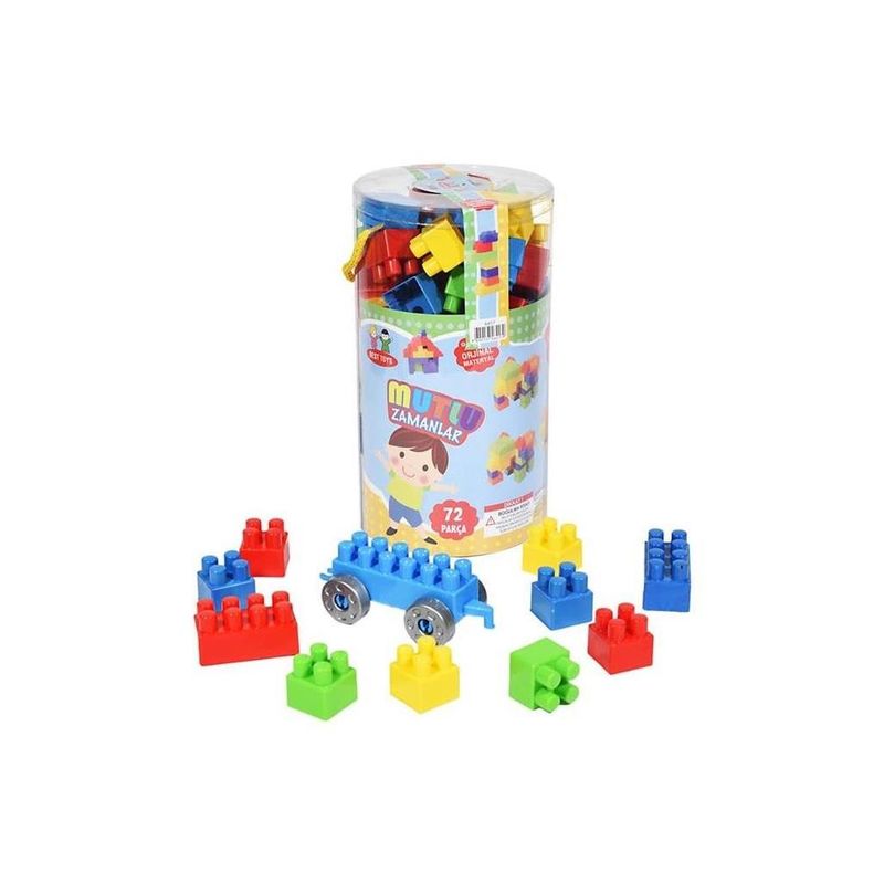 Jucarii, Copii si Bebe - Jucarii si jocuri - Seturi de constructie si cuburi - Cuburi si caramizi - Set 72 cuburi de construit, cutie cilindrica, Best Toys - Infinity.ro