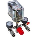 Casa si Gradina - Electrice - Echipamente electrice - Compresoare - Presostat trifazat pentru compresor KraftDele KD2169 cu tripla conexiune, 2 manometre si 2 cuple rapide - Infinity.ro