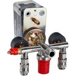 Casa si Gradina - Electrice - Echipamente electrice - Compresoare - Presostat trifazat pentru compresor KraftDele KD2169 cu tripla conexiune, 2 manometre si 2 cuple rapide - Infinity.ro