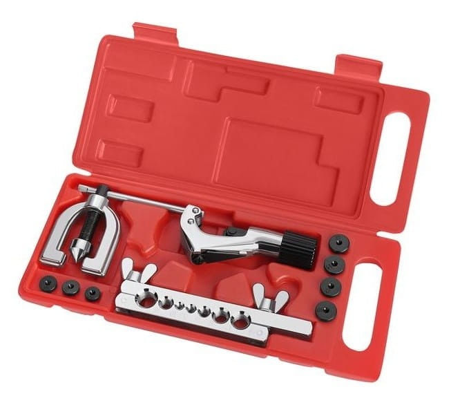 Set profesional pentru sertizat si evazat capete conducte de frana, 10 piese, cu valiza, CD12528