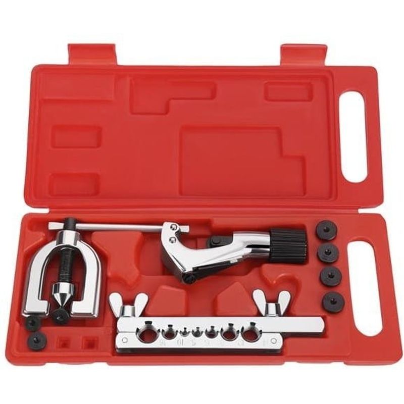 Auto si Moto - Reparatii si depanare - Scule auto - Scule si truse auto - Set profesional pentru sertizat si evazat capete conducte de frana, 10 piese, cu valiza, CD12528 - Infinity.ro