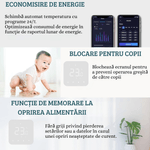 Casa si Gradina - Termice - Centrale termice si accesorii - Accesorii incalzire - BIRAI MirrorTherm Smart Thermostat Wireless, WiFi, Tuya, Alexa, Google, Receiver, Heating/Cooling, White - Infinity.ro