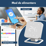 Casa si Gradina - Termice - Centrale termice si accesorii - Accesorii incalzire - BIRAI MirrorTherm Smart Thermostat Wireless, WiFi, Tuya, Alexa, Google, Receiver, Heating/Cooling, White - Infinity.ro