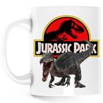 Casa si Gradina - Bucatarie si vesela - Cani si pahare - Cani si cesti - Cana Jurassic Park Dinosaur T-REX Scary, alba,  330 ml - Infinity.ro
