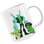 Casa si Gradina - Bucatarie si vesela - Cani si pahare - Cani si cesti - Cana Ben10 Hulk Yoda Master Chibi Wildmutt, alba,  330 ml - Infinity.ro