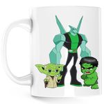 Casa si Gradina - Bucatarie si vesela - Cani si pahare - Cani si cesti - Cana Ben10 Hulk Yoda Master Chibi Wildmutt, alba,  330 ml - Infinity.ro