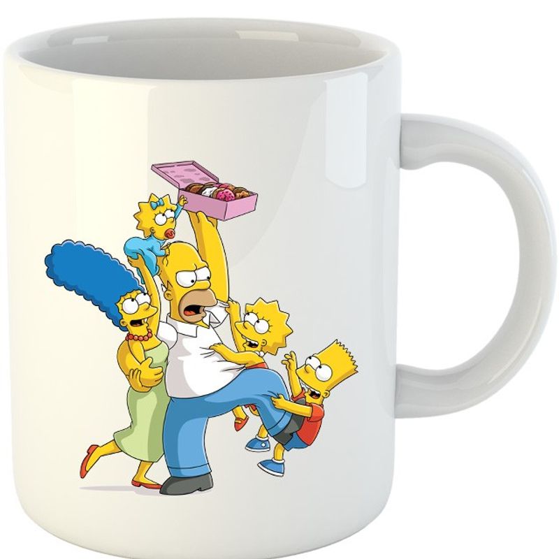 Casa si Gradina - Bucatarie si vesela - Cani si pahare - Cani si cesti - Cana The Simpsons Donut Lovers Kids Funny Life Mother, alba,  330 ml - Infinity.ro