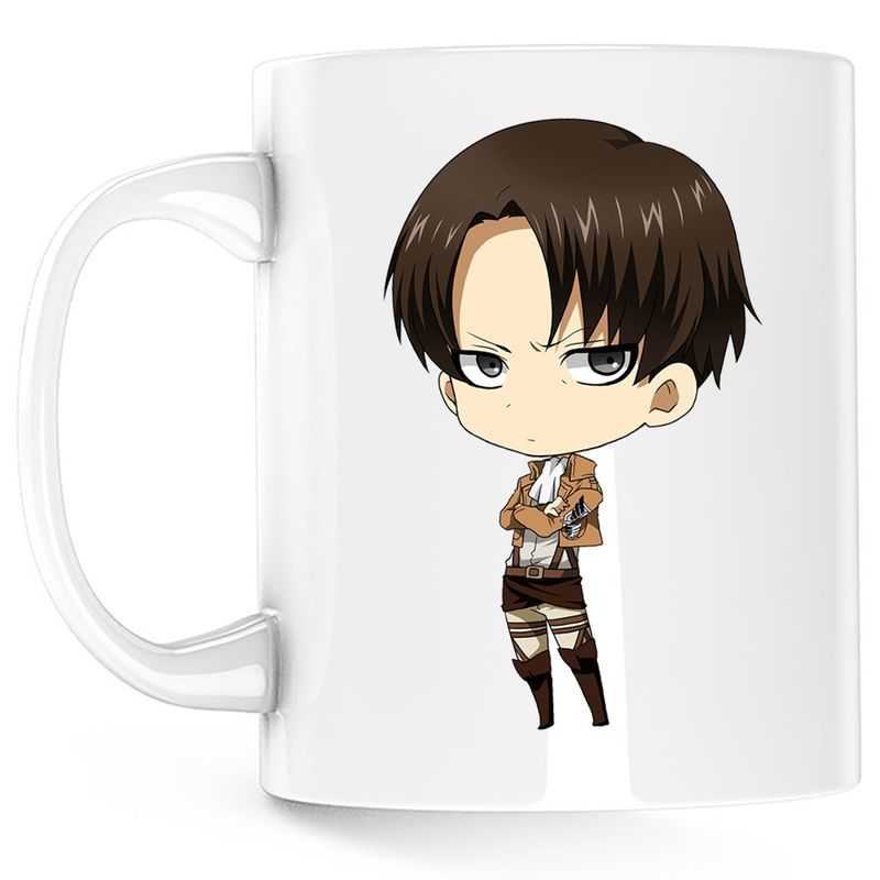 Casa si Gradina - Bucatarie si vesela - Cani si pahare - Cani si cesti - Cana Attack on Titan  Captain Levi Ackerman AOT Anime, alba, 330 ml - Infinity.ro