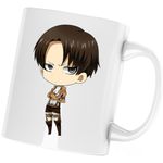 Casa si Gradina - Bucatarie si vesela - Cani si pahare - Cani si cesti - Cana Attack on Titan  Captain Levi Ackerman AOT Anime, alba, 330 ml - Infinity.ro