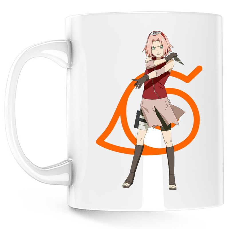 Casa si Gradina - Bucatarie si vesela - Cani si pahare - Cani si cesti - Cana Naruto Sakura Haruno Sasuke Anime Manga, alba, 330 ml - Infinity.ro