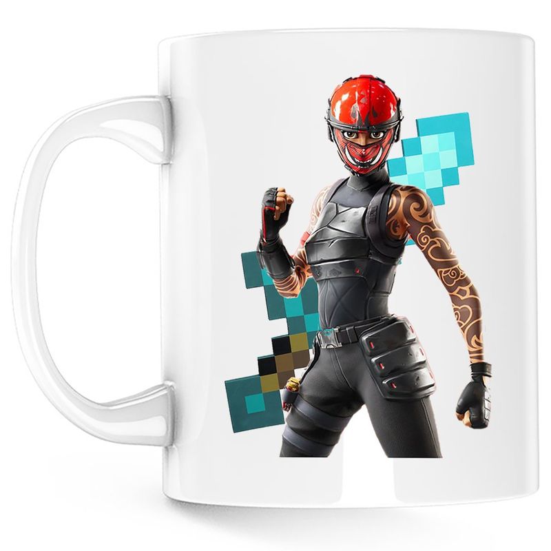 Casa si Gradina - Bucatarie si vesela - Cani si pahare - Cani si cesti - Cana Manic Fortnite Minecraft Diamond Sword, alba, 330 ml - Infinity.ro
