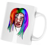 Casa si Gradina - Bucatarie si vesela - Cani si pahare - Cani si cesti - Cana Tekashi Face 6ix9ine Rap, alba, 330 ml - Infinity.ro