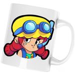 Casa si Gradina - Bucatarie si vesela - Cani si pahare - Cani si cesti - Cana Jessie Minecraft Brawl Stars, alba, 330 ml - Infinity.ro
