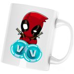 Casa si Gradina - Bucatarie si vesela - Cani si pahare - Cani si cesti - Cana eadpool Fortnite VBucks Ninja, alba, 330 ml - Infinity.ro
