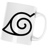 Casa si Gradina - Bucatarie si vesela - Cani si pahare - Cani si cesti - Cana Naruto Simbol Hidden Leaf Anime, alba, 330 ml - Infinity.ro