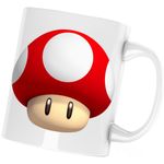 Casa si Gradina - Bucatarie si vesela - Cani si pahare - Cani si cesti - Cana Super Mario Bros Cap Ciuperca Video Game, alba, 330 ml - Infinity.ro