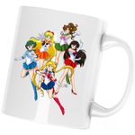 Casa si Gradina - Bucatarie si vesela - Cani si pahare - Cani si cesti - Cana Sailor Moon Party Girls Anime Manga, alba, 330 ml - Infinity.ro