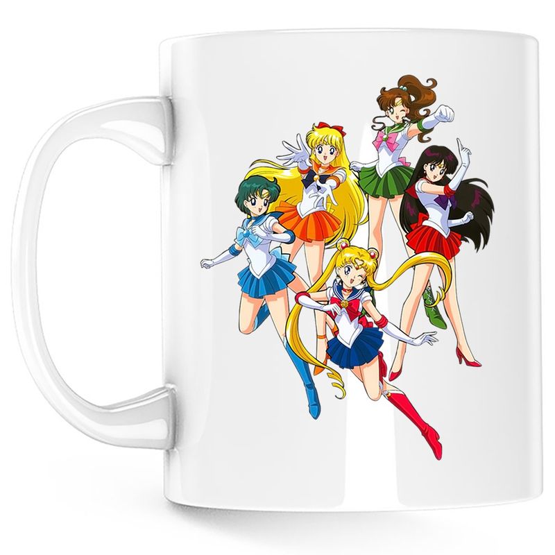 Casa si Gradina - Bucatarie si vesela - Cani si pahare - Cani si cesti - Cana Sailor Moon Party Girls Anime Manga, alba, 330 ml - Infinity.ro