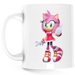 Casa si Gradina - Bucatarie si vesela - Cani si pahare - Cani si cesti - Cana Sonic Hedgehog Iubita Amy Rose, alba, 330 ml - Infinity.ro