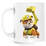 Casa si Gradina - Bucatarie si vesela - Cani si pahare - Cani si cesti - Cana Paw Patrol Bulldog Chase Excavator Reparatii, alba, 330 ml - Infinity.ro