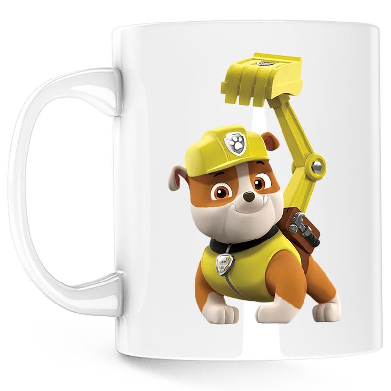 Casa si Gradina - Bucatarie si vesela - Cani si pahare - Cani si cesti - Cana Paw Patrol Bulldog Chase Excavator Reparatii, alba, 330 ml - Infinity.ro