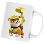 Casa si Gradina - Bucatarie si vesela - Cani si pahare - Cani si cesti - Cana Paw Patrol Bulldog Chase Excavator Reparatii, alba, 330 ml - Infinity.ro