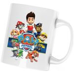 Casa si Gradina - Bucatarie si vesela - Cani si pahare - Cani si cesti - Cana Paw Patrol Logo Game Catelusi Politisti, alba, 330 ml - Infinity.ro