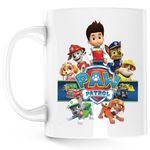 Casa si Gradina - Bucatarie si vesela - Cani si pahare - Cani si cesti - Cana Paw Patrol Logo Game Catelusi Politisti, alba, 330 ml - Infinity.ro