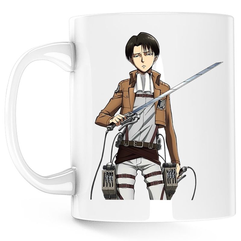 Casa si Gradina - Bucatarie si vesela - Cani si pahare - Cani si cesti - Cana Attack on Titan Levi Ackerman Anime Fortnite, alba, 330 ml - Infinity.ro
