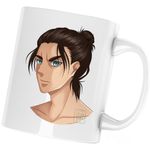 Casa si Gradina - Bucatarie si vesela - Cani si pahare - Cani si cesti - Cana Attack on Titan Eren Yeager Anime Fortnite, alba, 330 ml - Infinity.ro