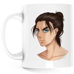 Casa si Gradina - Bucatarie si vesela - Cani si pahare - Cani si cesti - Cana Attack on Titan Eren Yeager Anime Fortnite, alba, 330 ml - Infinity.ro