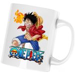 Casa si Gradina - Bucatarie si vesela - Cani si pahare - Cani si cesti - Cana Eiichiro Oda One Piece Monkey D Luffy Pirate Captain, alba, 330 ml - Infinity.ro