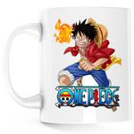 Casa si Gradina - Bucatarie si vesela - Cani si pahare - Cani si cesti - Cana Eiichiro Oda One Piece Monkey D Luffy Pirate Captain, alba, 330 ml - Infinity.ro