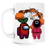 Casa si Gradina - Bucatarie si vesela - Cani si pahare - Cani si cesti - Cana Ben10 Among Us Squid Game Suit Gameplay, alba,  330 ml - Infinity.ro