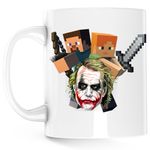 Casa si Gradina - Bucatarie si vesela - Cani si pahare - Cani si cesti - Cana Joker Minecraft Gamer Steve Alex, alba, 330 ml - Infinity.ro