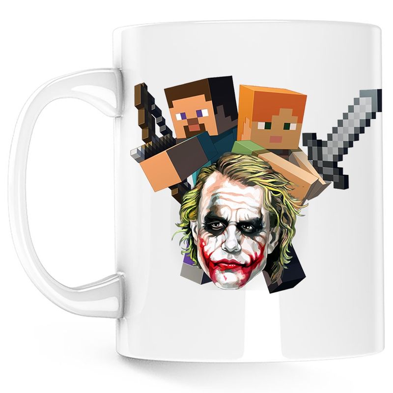 Casa si Gradina - Bucatarie si vesela - Cani si pahare - Cani si cesti - Cana Joker Minecraft Gamer Steve Alex, alba, 330 ml - Infinity.ro