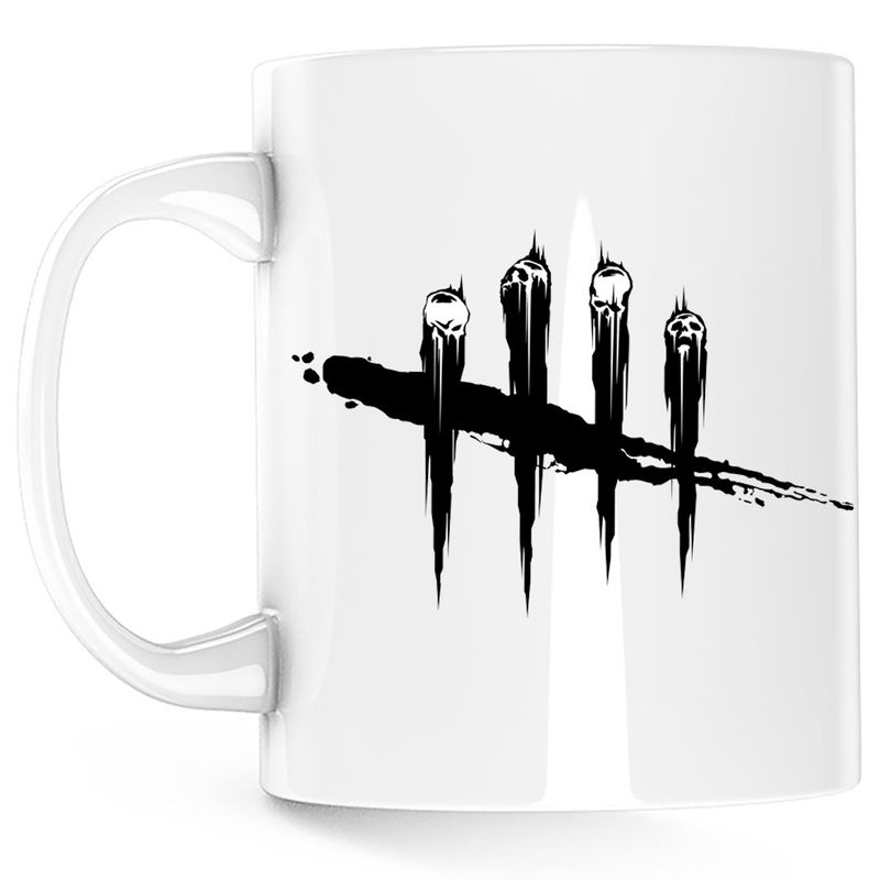 Casa si Gradina - Bucatarie si vesela - Cani si pahare - Cani si cesti - Cana Dead by Daylight Logo Horror Game, alba, 330 ml - Infinity.ro