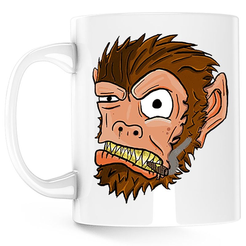 Casa si Gradina - Bucatarie si vesela - Cani si pahare - Cani si cesti - Cana Pogo Monkey GTA6, alba, 330 ml - Infinity.ro