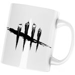 Casa si Gradina - Bucatarie si vesela - Cani si pahare - Cani si cesti - Cana Dead by Daylight Logo Horror Game, alba, 330 ml - Infinity.ro