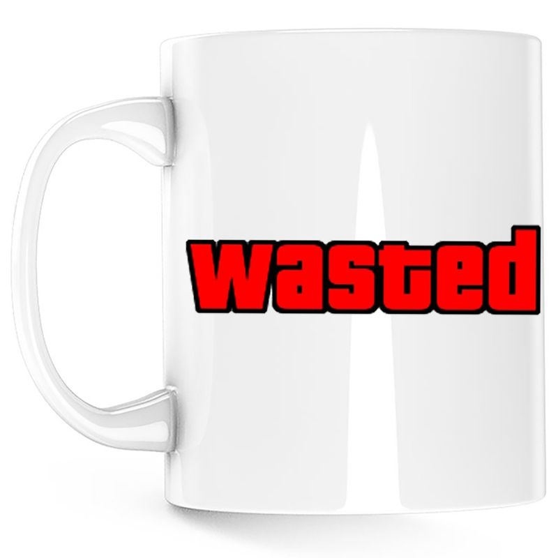 Casa si Gradina - Bucatarie si vesela - Cani si pahare - Cani si cesti - Cana Wasted GTA V, alba, 330 ml - Infinity.ro