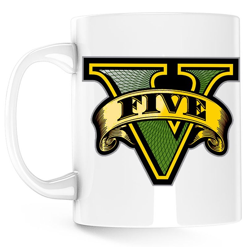 Casa si Gradina - Bucatarie si vesela - Cani si pahare - Cani si cesti - Cana GTA5 Logo, alba, 330 ml - Infinity.ro