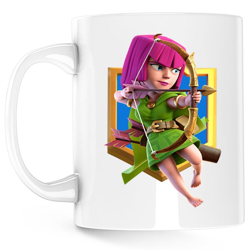 Casa si Gradina - Bucatarie si vesela - Cani si pahare - Cani si cesti - Cana Archer Clash Royale Minecraft GTA, alba, 330 ml - Infinity.ro