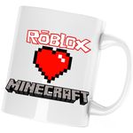 Casa si Gradina - Bucatarie si vesela - Cani si pahare - Cani si cesti - Cana Roblox Minecraft Love, alba, 330 ml - Infinity.ro