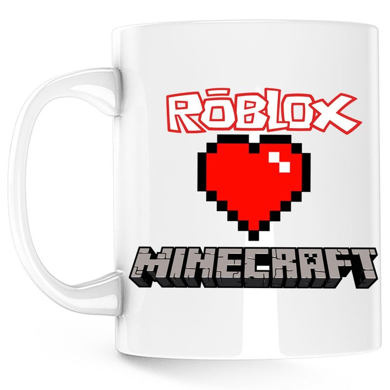 Casa si Gradina - Bucatarie si vesela - Cani si pahare - Cani si cesti - Cana Roblox Minecraft Love, alba, 330 ml - Infinity.ro