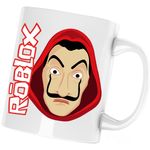 Casa si Gradina - Bucatarie si vesela - Cani si pahare - Cani si cesti - Cana Casa de Papel Roblox Creator VIP, alba, 330 ml - Infinity.ro