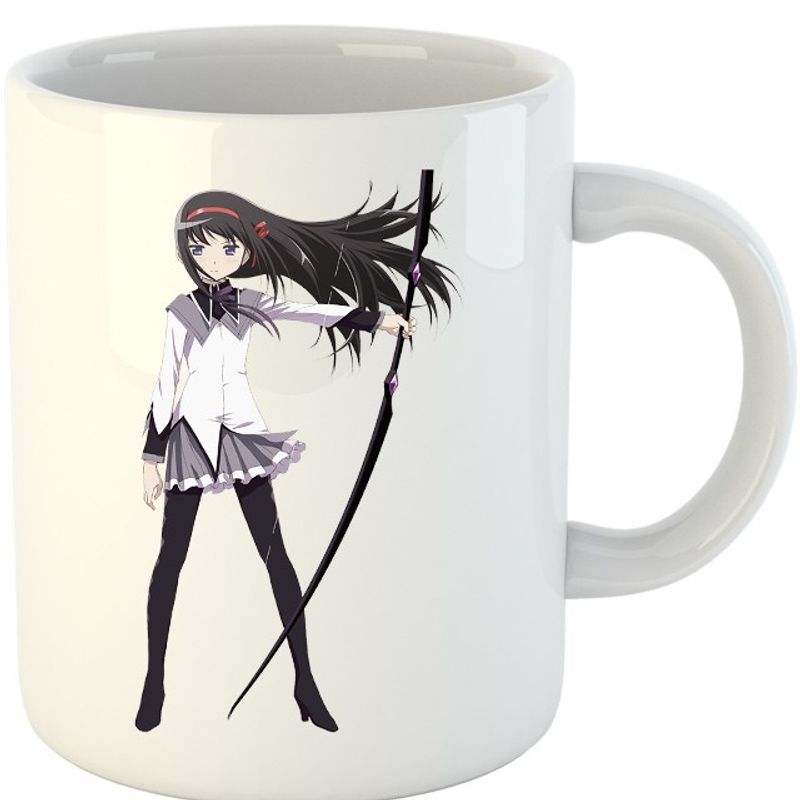 Casa si Gradina - Bucatarie si vesela - Cani si pahare - Cani si cesti - Cana Madoka Magica Akemi Homura Bow Action Shoujo Bishoujo, alba,  330 ml - Infinity.ro