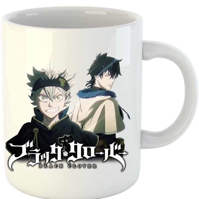 Casa si Gradina - Bucatarie si vesela - Cani si pahare - Cani si cesti - Cana Black Clover Asta Yuno Logo Adventure Drama, alba,  330 ml - Infinity.ro